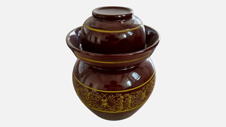 Shunfa 25L Patterned Small Glazed Kimchi Jar