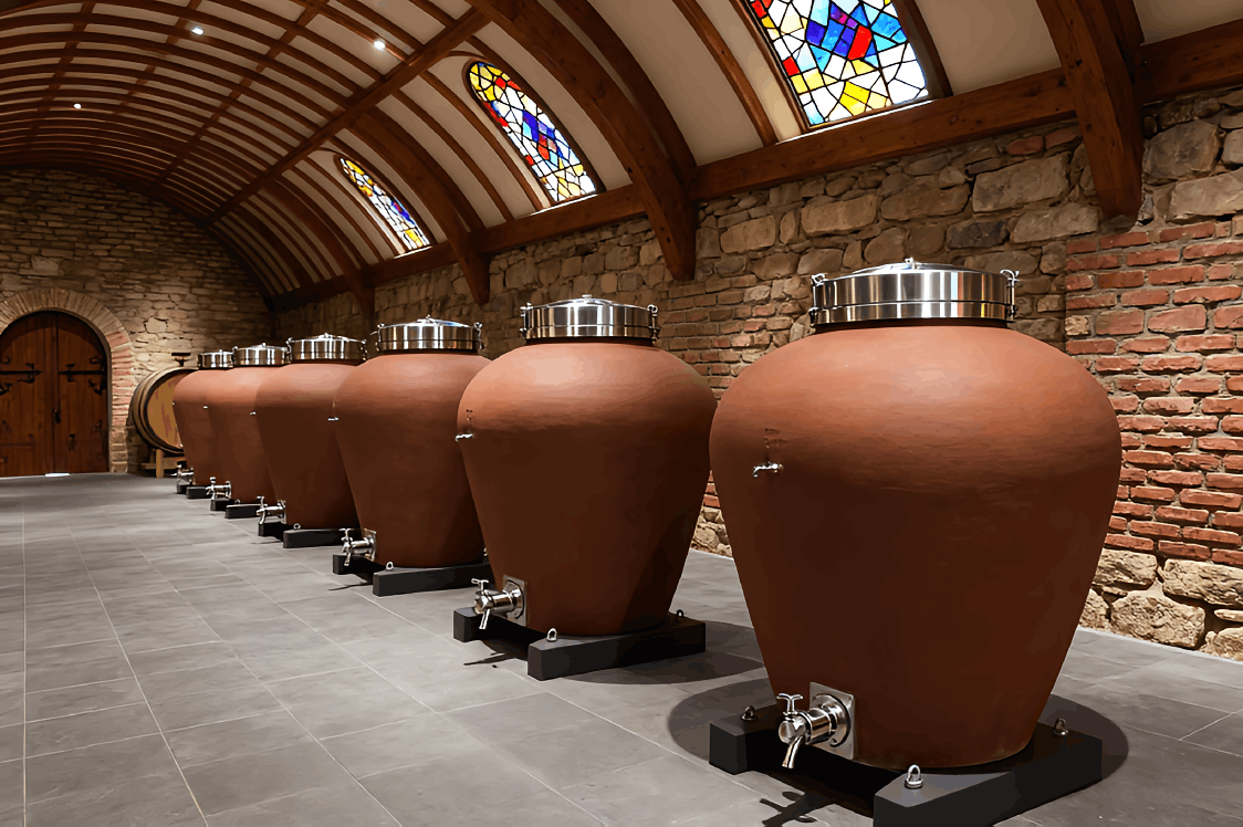 clay amphora for wine fermentation